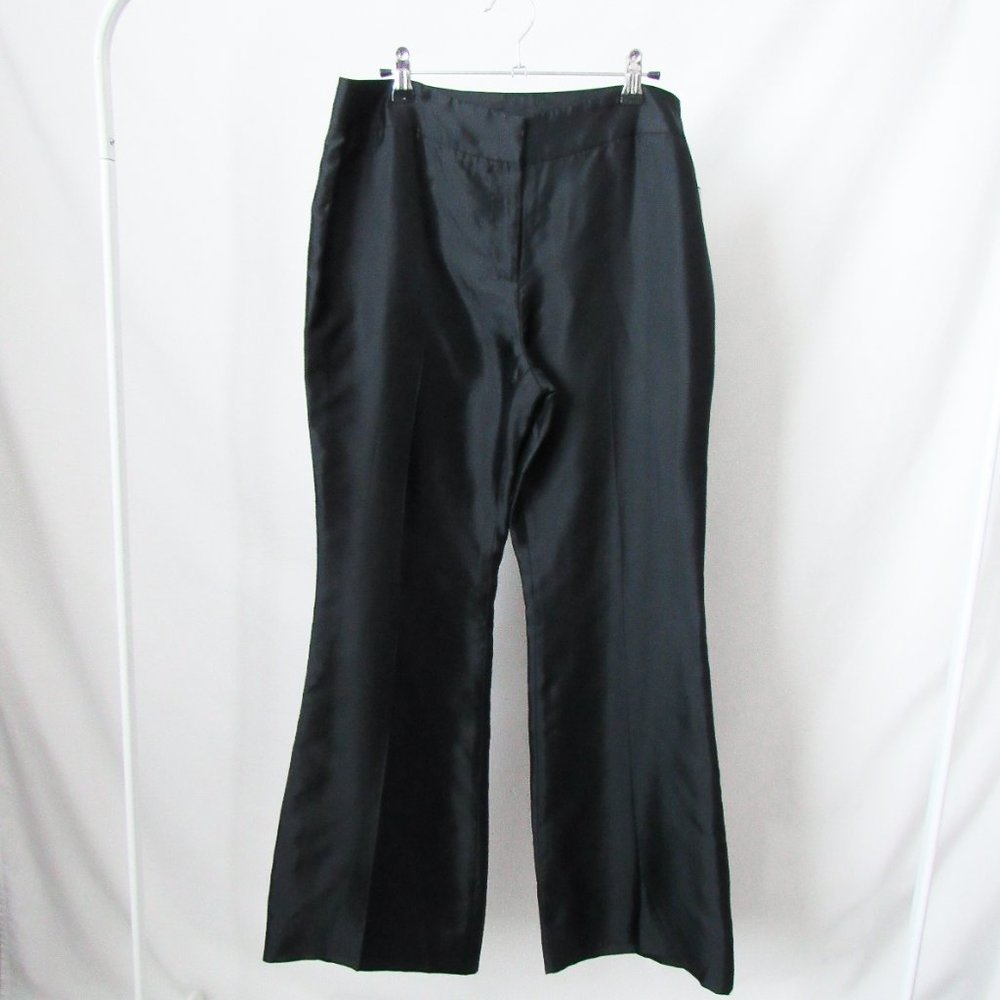 VINTAGE 90s Sexy Black Silk Pants With Baby Flare Size-8 petite Brand new w/tags